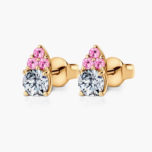 Kolczyki Fairytale: złote, białe szafiry